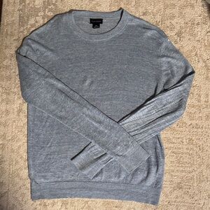 Club Monaco Men's Heather Blue/Gray Linen Crewneck Sweater